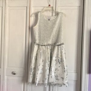 Silver white sparkle dress